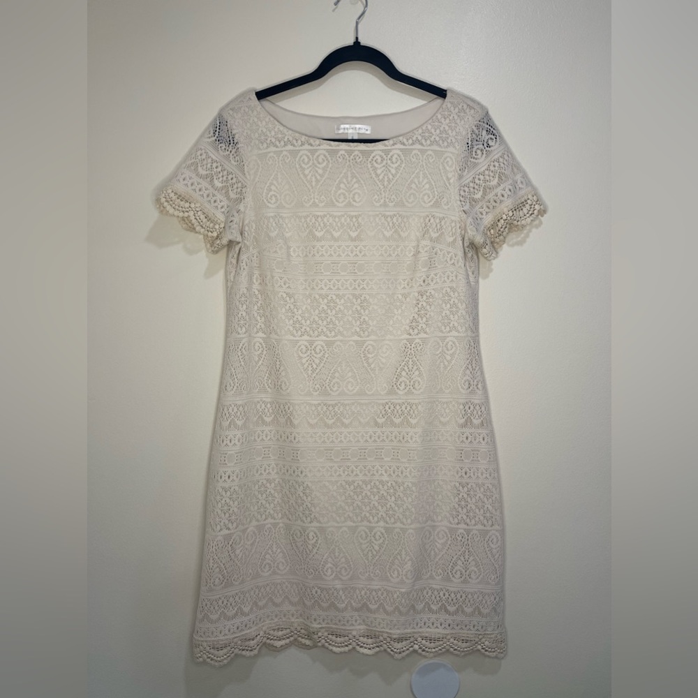 London Times beige lace dress size 6